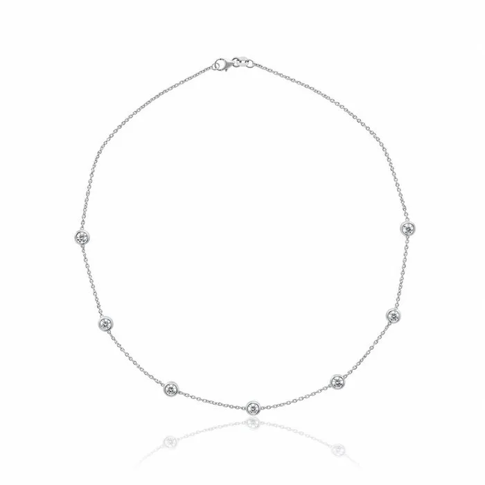 Necklace - 18 kt. White gold - 2.10ct. tw. Diamond (Natural)