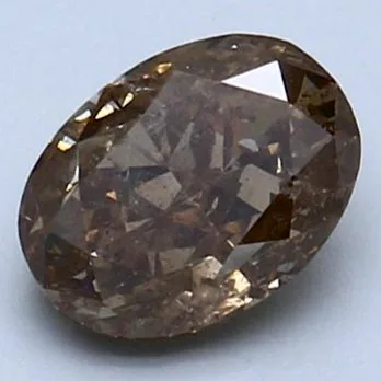 1 pcs Diamond (Natural coloured) - 1.00 ct - Oval - Fancy Yellowish Brown - SI2 - International Gemological Institute (IGI)