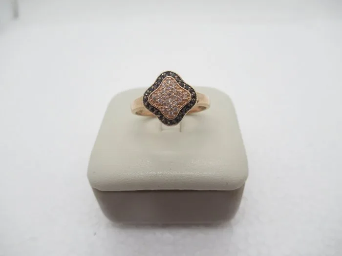 Ring - 14 kt. Yellow gold - 0.50ct. tw. Diamond (Natural) - Sapphire