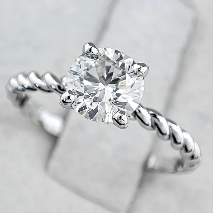 Ring - 14 kt. White gold, H/VS2 - 1.01ct. tw. Diamond (Natural)