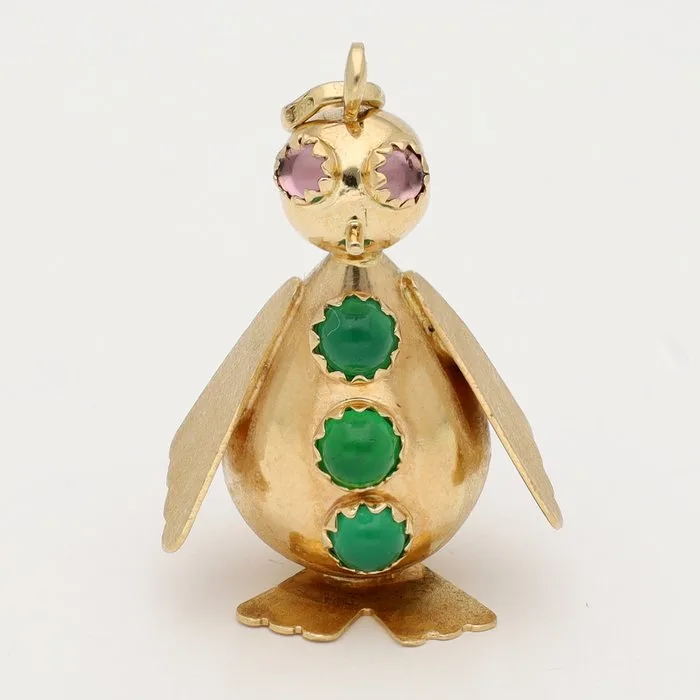 Pendant - 14 kt. Yellow gold - Calcedoon