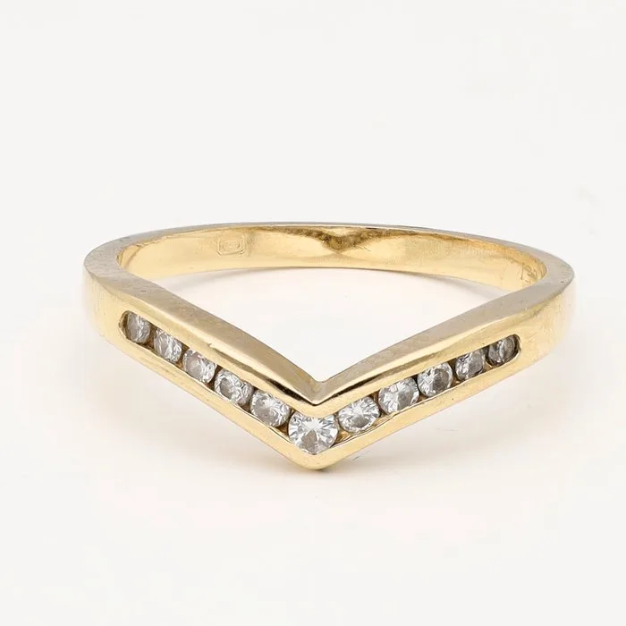 Ring - 14 kt. Yellow gold - 0.24ct. tw. Diamond (Natural)