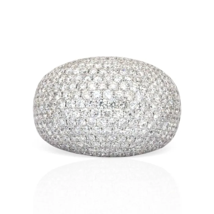 Ring - 18 kt. White gold - 6.03ct. tw. Diamond (Natural) - IGI Certified Ring