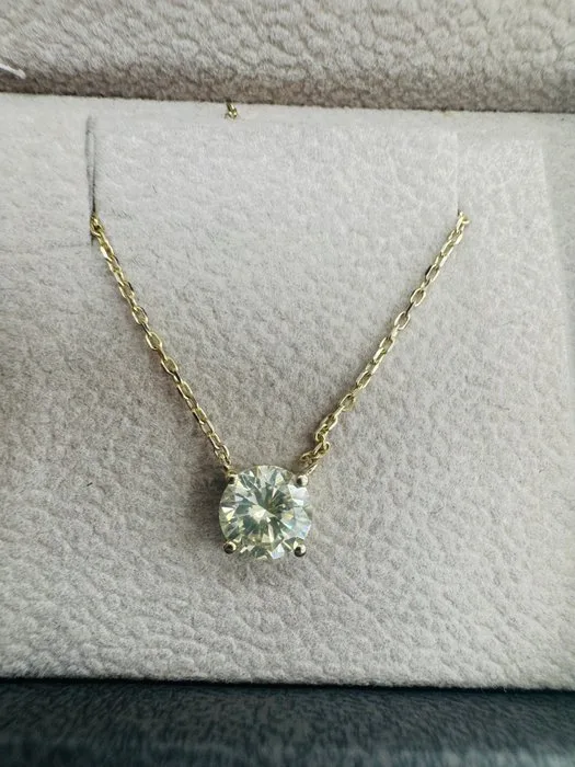 Necklace - 14 kt. Yellow gold - 1.00ct. tw. Diamond (Natural coloured) - Diamond