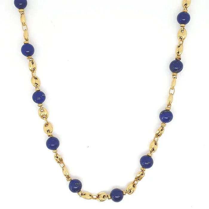 Necklace - 18 kt. Yellow gold - 40.00ct. tw. Lapis lazuli