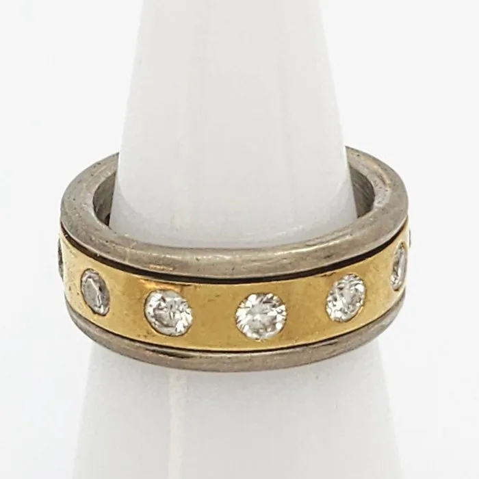 Ring - 18 kt. Yellow gold, White gold - 1.20ct. tw. Diamond (Natural)