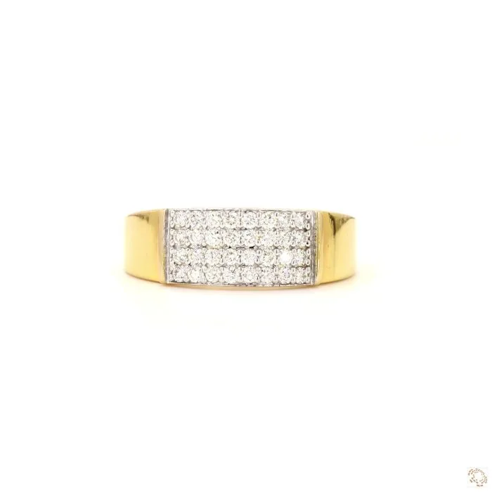 Ring - 18 kt. Yellow gold, Rhodium plated - 0.62ct. tw. Diamond (Natural) - Diamond