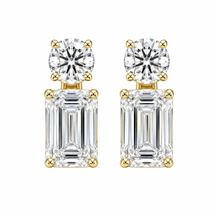 Earrings - 14 kt. Yellow gold - 4.10ct. tw. Diamond (Lab-grown) - Diamond