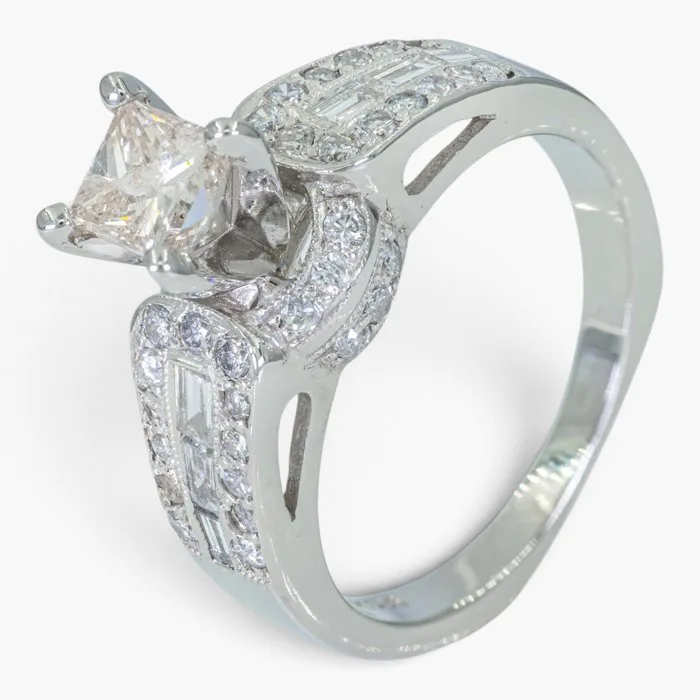Ring - 14 kt. HRD, White gold - 1.00ct. tw. Diamond (Natural)