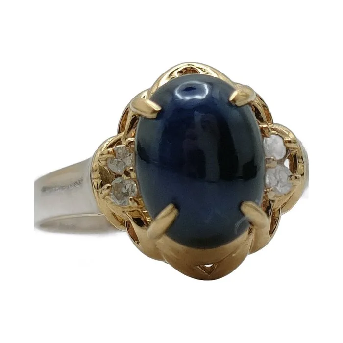 Ring - 18 kt. Yellow gold Sapphire - Diamond