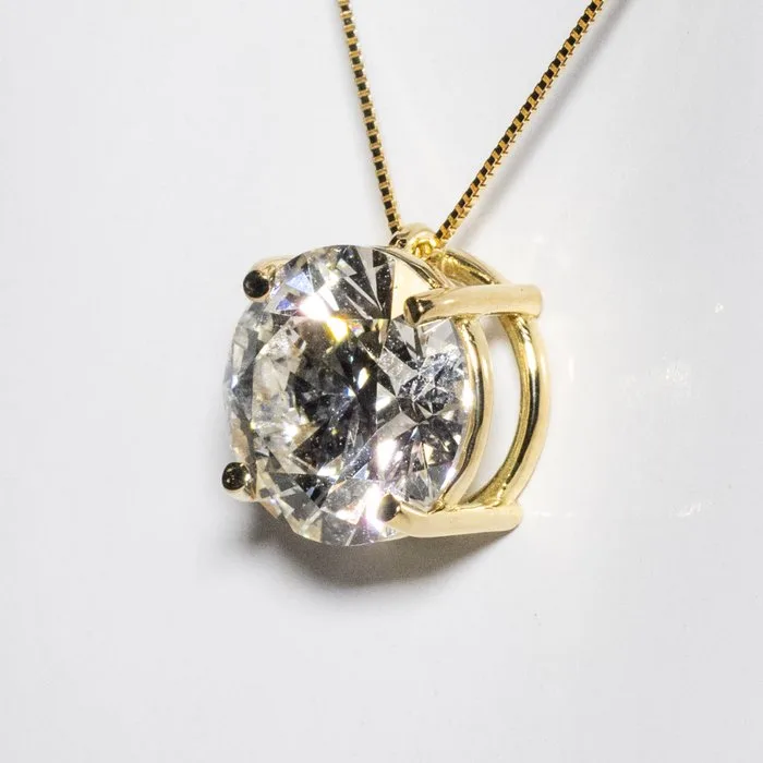 Necklace with pendant - 18 kt. Yellow gold - 3.12ct. tw. Diamond (Lab-grown) - F VS1 3EX