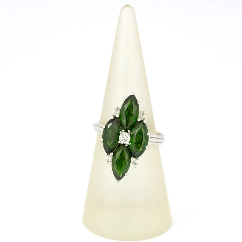 18CT Gold, Diamond & Tourmaline Ring