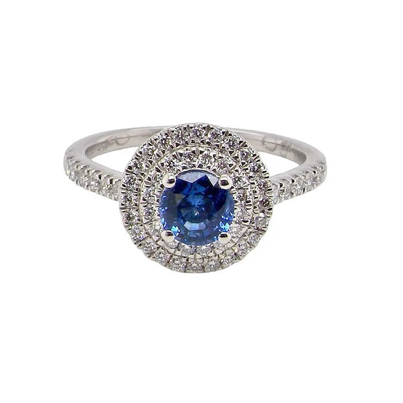 Platinum Sapphire & Diamond Ring