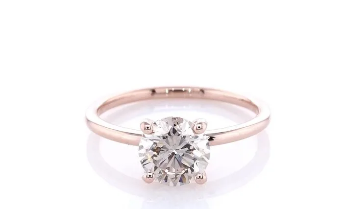 Ring - 14 kt. Rose gold - 1.32ct. tw. Diamond (Natural coloured)