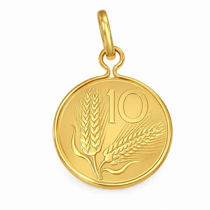 Pendant - 18 kt. Yellow gold - Handmade - Made in Italy