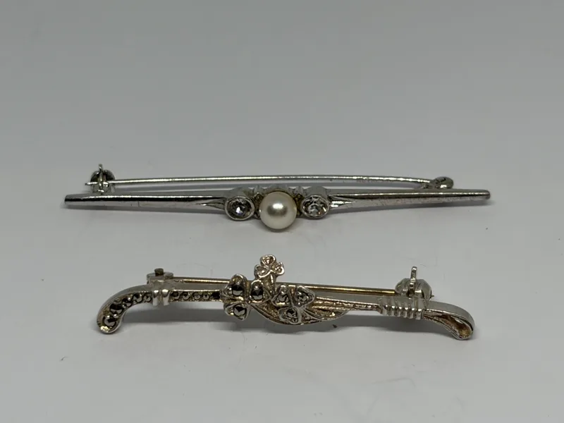 Two Silver Pin Brooches