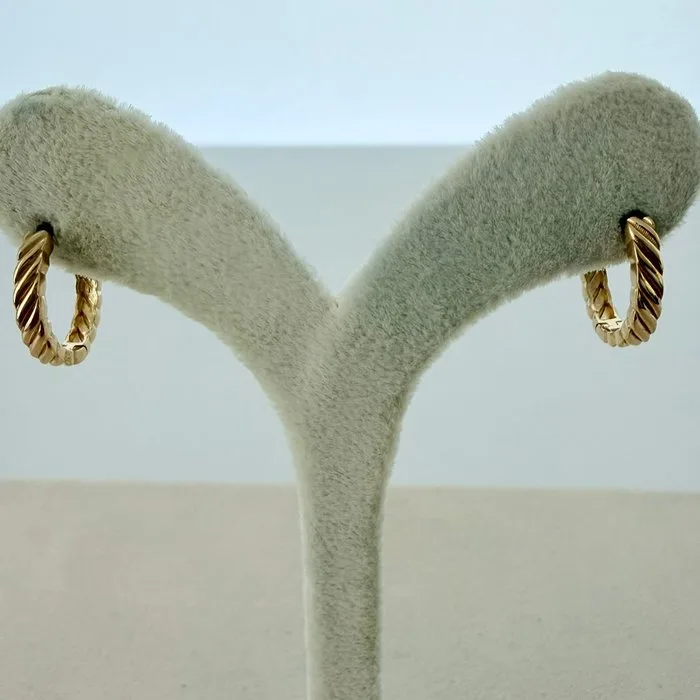 Earrings - 14 kt. Yellow gold - Twisted Hoop