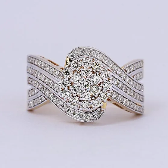 Ring - 14 kt. Yellow gold - 0.78ct. tw. Diamond (Natural) - Diamond Ring