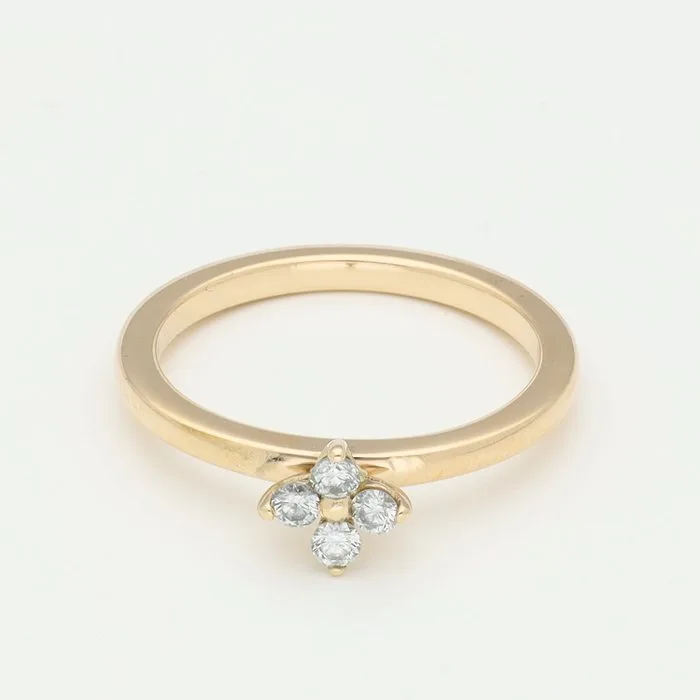 Ring - 14 kt. Yellow gold Diamond (Natural)