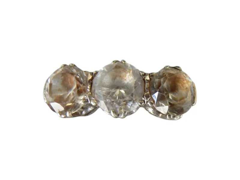 9ct Gold Trio Diamond ring three round brilliant cut diamonds, each claw set approx. 1.25ct 3.5g gross