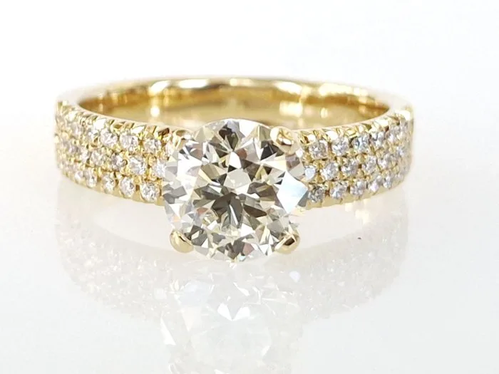Engagement ring - 18 kt. Yellow gold - 1.99ct. tw. Diamond (Natural) - Diamond