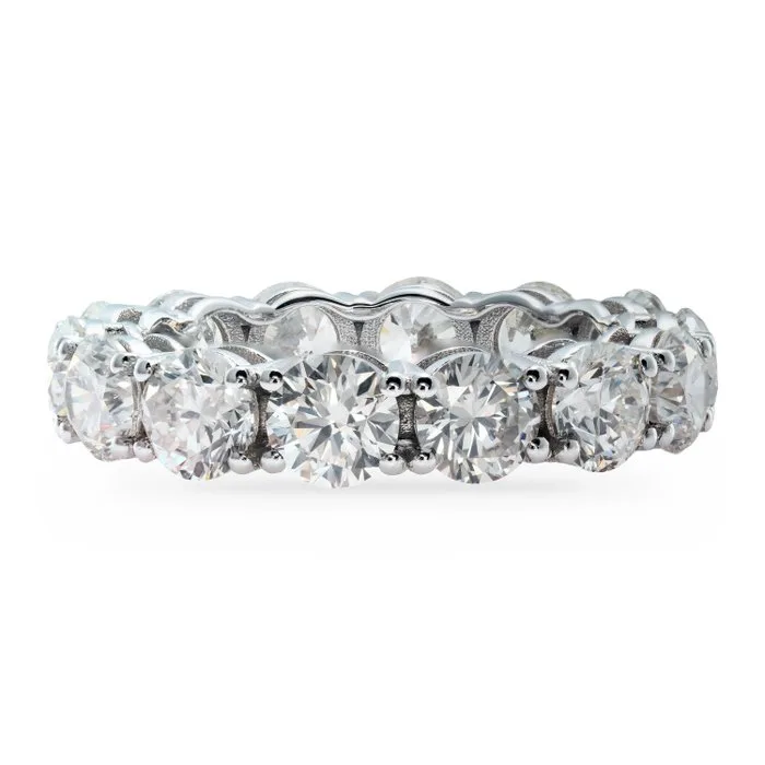Eternity ring - 14 kt. White gold - 5.28ct. tw. Diamond (Natural) - D-G color VS1-SI2 clarity