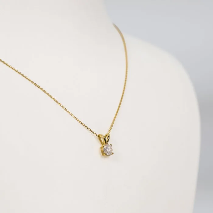 Necklace with pendant - 14 kt. Yellow gold - 0.55ct. tw. Diamond (Natural) - GWLab