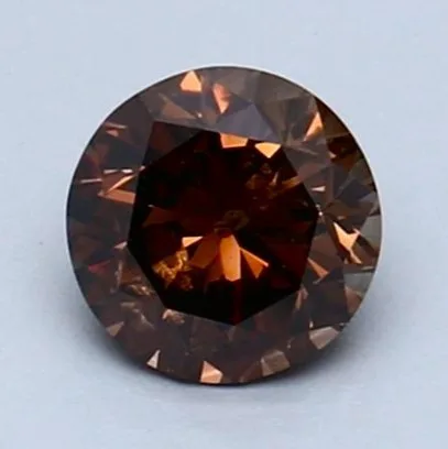 1 pcs Diamond (Natural coloured) - 0.60 ct - Round - Fancy dark Pinkish Brown - SI2 - International Gemological Institute (IGI)