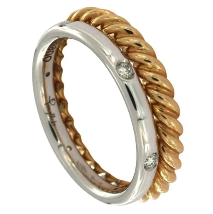 Pomellato - Ring - Milano - 18 kt. Yellow gold, White gold Diamond (Natural) - Diamonds