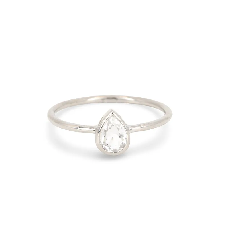 Silver Quartz Set Ring