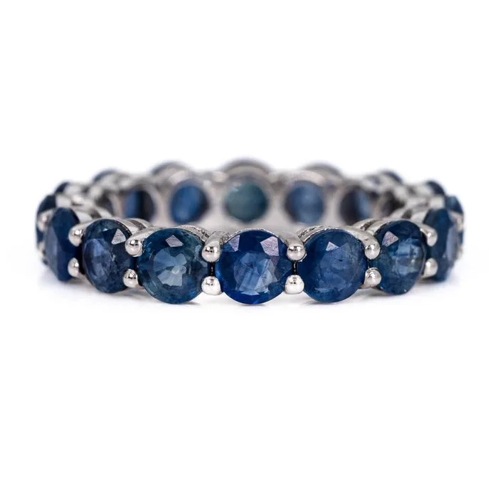 Ring - 14 kt. White gold - 5.23ct. tw. Sapphire - CGL