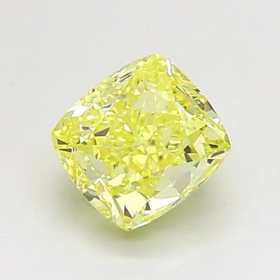 1 pcs Diamond (Natural coloured) - 1.01 ct - Cushion - Fancy intense Yellow - VVS2 - Gemological Institute of America (GIA)