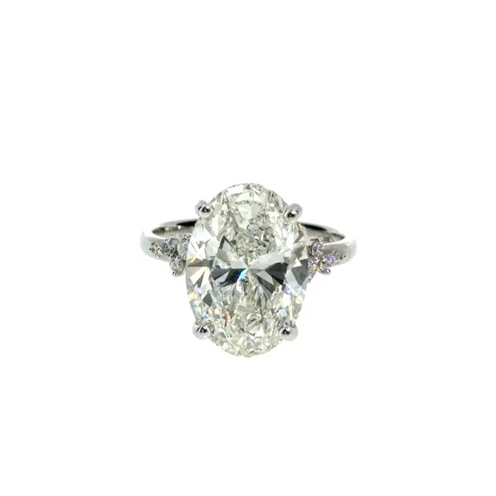 Ring - 14 kt. White gold - 7.22ct. tw. Diamond (Lab-grown) - Diamond