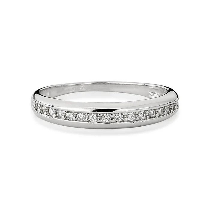Ring - 14 kt. White gold - 0.21ct. tw. Diamond (Natural) - 1.028