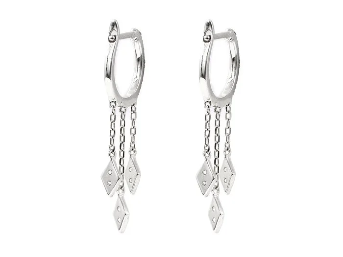 Earrings - 14 kt. White gold - 0.32ct. tw. Diamond (Natural)