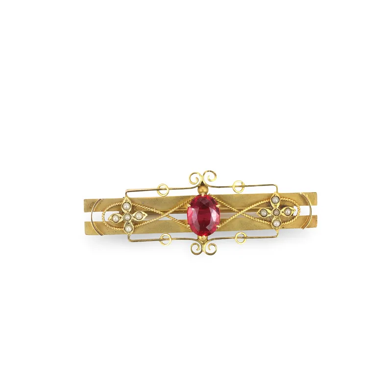 9CT Gold Tourmaline Brooch
