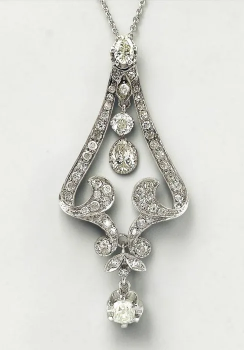 Necklace - 18 kt. White gold Diamond (Natural)