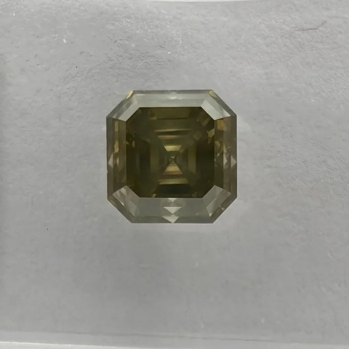 1 pcs Diamond (Natural coloured) - 1.31 ct - Square - Fancy Greyish, Green Yellow - VS2 - International Gemological Institute (IGI)