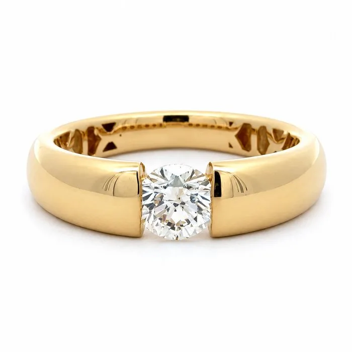 Ring - 14 kt. Yellow gold - 0.45ct. tw. Diamond (Natural) - Fancy Brownish Yellow