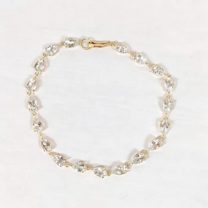 Bracelet - 18 kt. Yellow gold Aquamarine