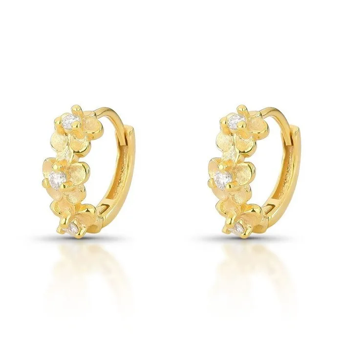 Earrings - 14 kt. Yellow gold - 0.12ct. tw. Diamond (Natural) - B017