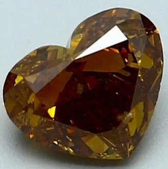 1 pcs Diamond (Natural coloured) - 1.00 ct - Heart - Fancy deep Yellowish Orange - SI2 - International Gemological Institute (IGI)